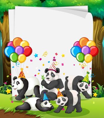 Paper template with animals in party theme