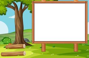 Empty banner board in nature park  vector