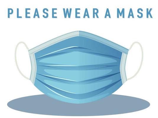 Please wear mask sign on white background