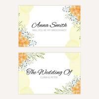 Bridesmaid greeting card with watercolor floral decoration vector