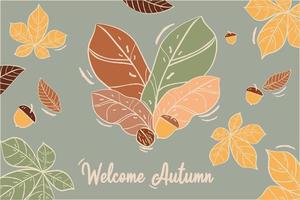 Composition Welcome Autumn vector