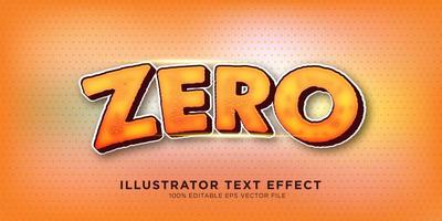 Zero Orange Text Effect  vector