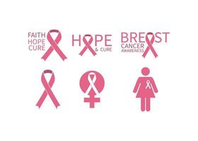 conjunto de gráficos de conciencia de cáncer de mama vector