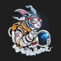 Astronaut rabbit design vector