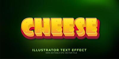 diseño de efecto de texto estilo queso vector