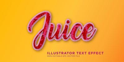 diseño de efecto de texto de jugo vector