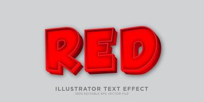 diseño de efecto de texto en negrita rojo vector