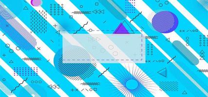 Retro Memphis Color Banner vector