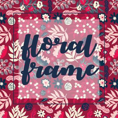 Trendy rose floral frame for multiple uses