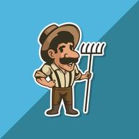 granjero con bigote vector