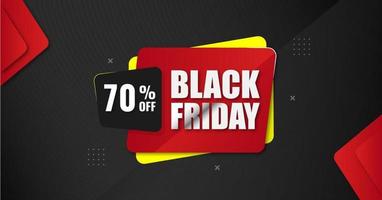 Black friday sale banner with layered shapes vector