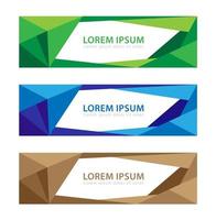 Modern banner low poly frame design set  vector