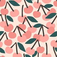 Seamless Pattern with Cherries vector