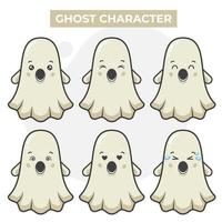 Cute Ghost Characters Set vector