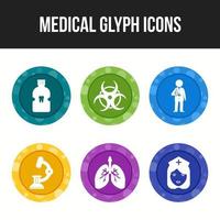 6 medical icons vector