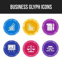 6 icons pack for business vector