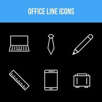 Set of office line icons vector
