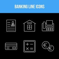 Finance line icons set vector