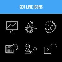 iconos seo en un solo conjunto vector