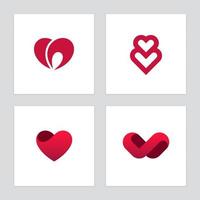 conjunto de iconos de corazón vector