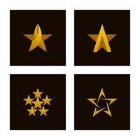 Luxury star icon set vector