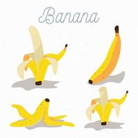 Flat-design banana fruit set