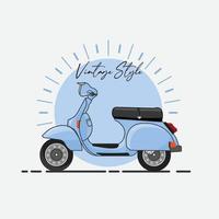 diseño de scooter azul vintage vector