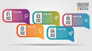 5-step business infographics vector