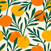 Seamless Pattern with Mandarins vector