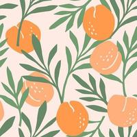 Seamless Pattern with Peaches vector