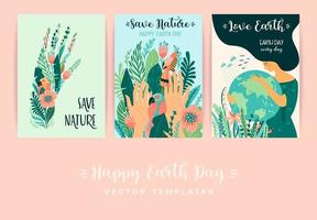 Earth Day Save Nature Templates vector