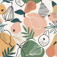 Seamless Pattern with Simple Pears vector