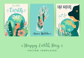 Earth Day Save Nature Templates vector