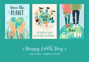 Earth Day Save Nature Templates vector