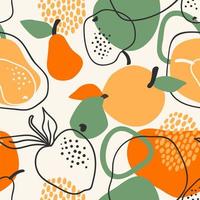 Seamless Pattern with Apples and Pears vector