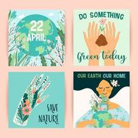 Earth Day Save Nature Templates vector