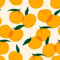 Seamless Pattern with Mandarins vector