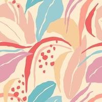 Artistic seamless pattern with abstract leaves  vector