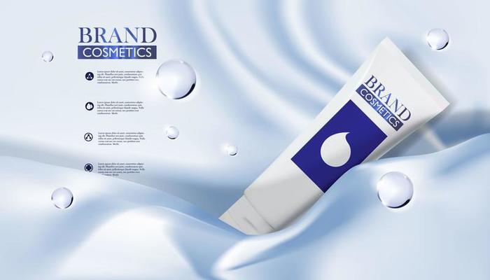 Realistic cosmetic beauty package template