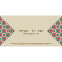 Invitation card background template with boho pattern vector