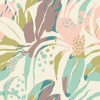 Contemporary seamless pattern with a soft-color foliage  vector