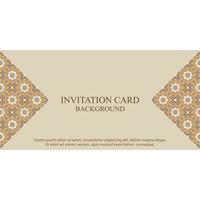 Invitation card background template with boho pattern vector