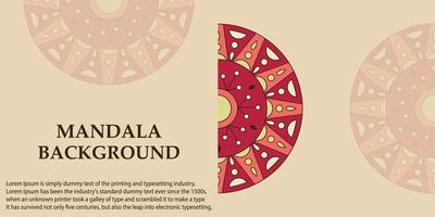 Banner background with mandala design template vector