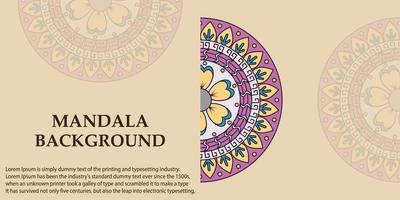 Banner background with mandala design template vector