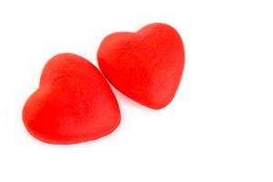 Two red hearts photo