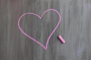 chalk drawing heart shape photo