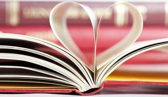 Heart shaped book pages photo