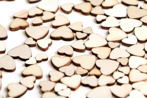 background made of wooden hearts