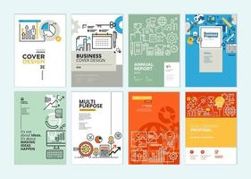 Set of brochure and report cover design templates  vector