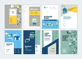 Set of brochure and report cover design templates  vector